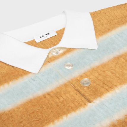 CELINE《ポロセーター》ブラッシュド ストライプ コットン