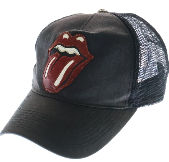 CHROME HEARTS (クロムハーツ) OLD Rolling Stones TRUCKER CAP ローリングストーンズ リップタン メッシュトラッカーキャップ 帽子 ブラック