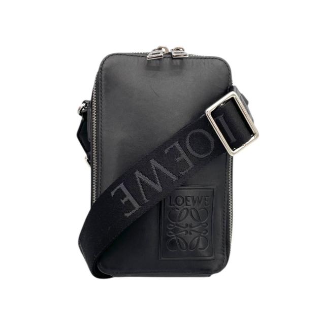 ロエベ LOEWE バーティカル クロスボディポケット ブラック サテン