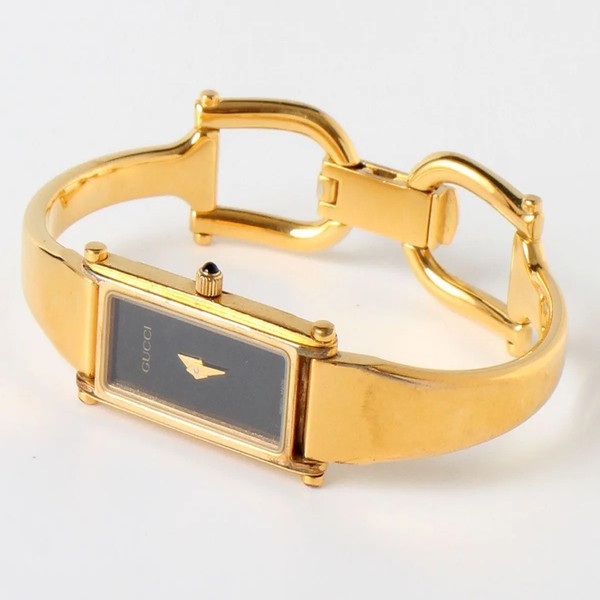 美品】GUCCI グッチ バングルウォッチ 腕時計 稼動品 10ミクロン GP