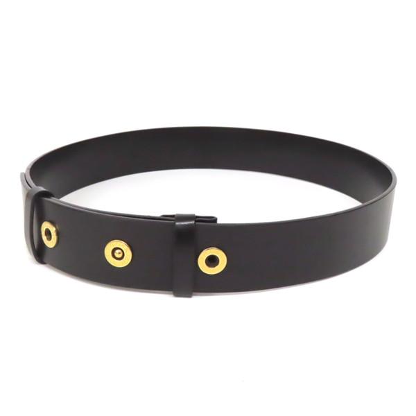 【美品】 BVLGARI ブルガリ LOETEI ベルト レザー ブルガリ・ブルガリ ロゴリング 黒 ブラック イタリア製 レディース