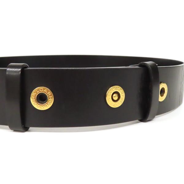 【美品】 BVLGARI ブルガリ LOETEI ベルト レザー ブルガリ・ブルガリ ロゴリング 黒 ブラック イタリア製 レディース_1