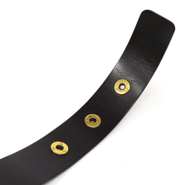 【美品】 BVLGARI ブルガリ LOETEI ベルト レザー ブルガリ・ブルガリ ロゴリング 黒 ブラック イタリア製 レディース_6