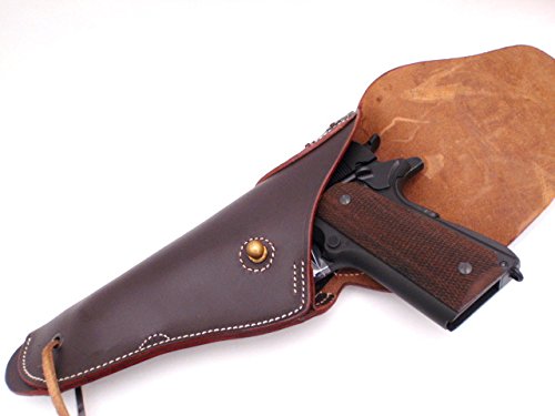 アメリカ陸軍 US コルト M1911 本革製 左利き用 ホルスター 茶 T2-3-4 910630_2