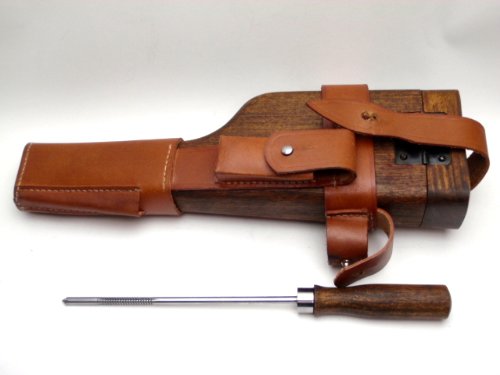 摺り合わせ加工】ドイツ軍 モーゼル M712 本革製 ホルスター C96 木製ストック クリーニングロッド付