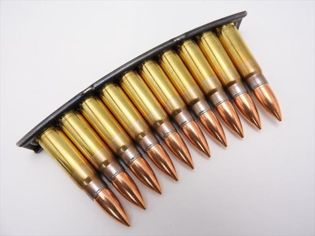 AK47 7.62×39mm リアル ダミーカートリッジ 10発入 実物 カートリッジクリップ付