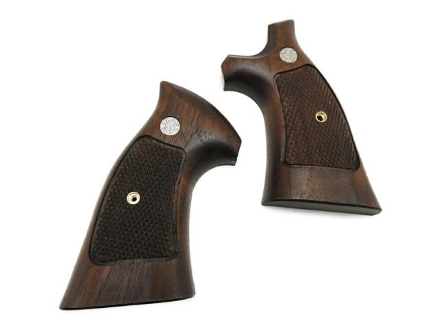 マルシン MARUSHIN グリップ S＆W M586 M686 リボルバー ハーフチェッカー 木製グリップ 発火式 モデルガン用 (4920136217683)
