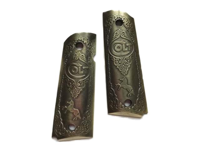 ライト Right グリップ クラシック メタルグリップ Colt レリーフ M1911 ガバメント モデルガン ガスガン (4580309)  全4色 メタルグリップ