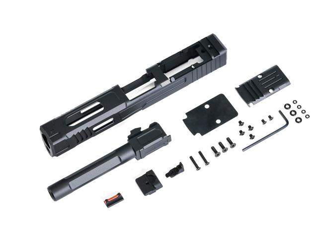 エックスクラフト X Craft スライド G17 Glock17 FI MK2 グロック17 CNC スライド アウターバレル セット G19Xユニット搭載 (xcsldfig17001)  ブラック/ゴールド アウターバレルカラー