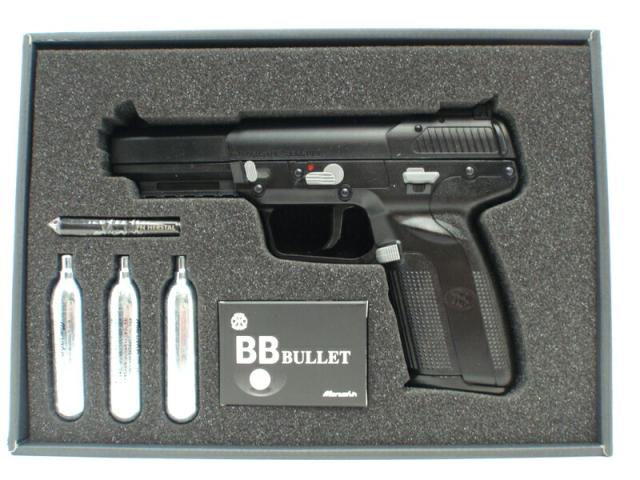 3点セット マルシン FN 5.7 Five-seven CO2 V2 ブローバック ガスガン BB弾1300発 ダミーカート付 18歳以上用