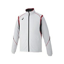 asics (アシックス) トレーニング・ランニング ウィンドブレーカー・ウィンドウェア ドライトレーニングジャケット(リサイクルソザイ) 部活 練習 試合 【ホワイト/レッド】 白 2031D814 メンズ・レディース 男性用・女性用 {SK}