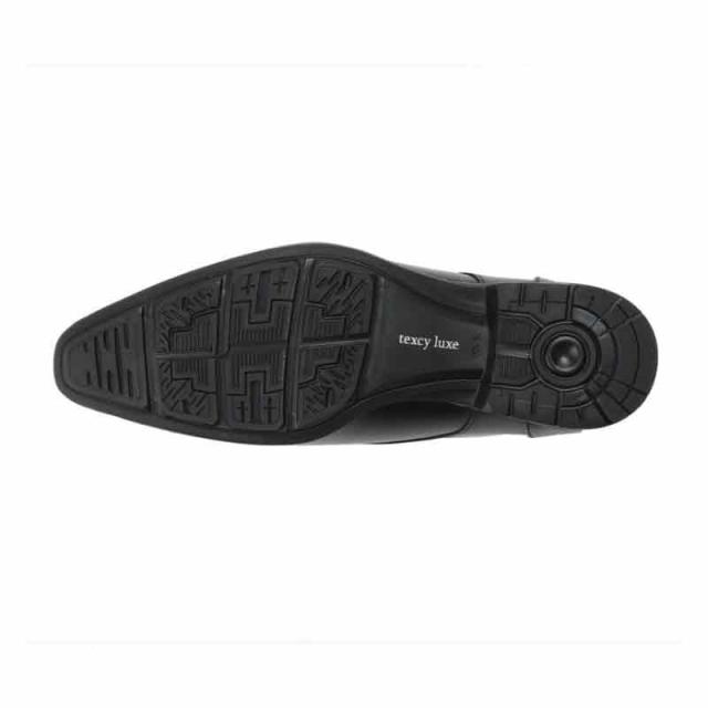 asics商事（アシックス商事） ビジネスシューズ スリッポン texcy luxe（テクシーリュクス） TU-7031 008 【ブラック】 メンズ 男性用 紳士靴 ビジネス プレーン レース スクエア フォーマル カジュアル 軽量 消臭 抗菌 シューズ 黒 {SK}_1