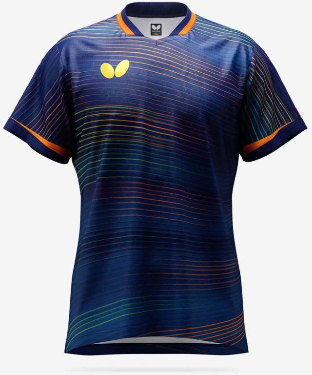 Butterfly （バタフライ） 卓球 ゲームシャツ・パンツ エリスター11・シャツ 【ネイビー】 46510 178 ゲームシャツ ゲームウェア トップス メンズ・レディース 男性用・女性用 紺 24SS {SK}