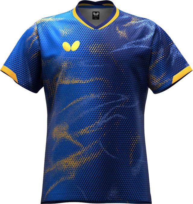 Butterfly （バタフライ） 卓球 ゲームシャツ・パンツ エリスター12・シャツ 【ダークブルー】 47120 193 ゲームシャツ ゲームウェア トップス メンズ・レディース 男性用・女性用 青 2025 {NP}