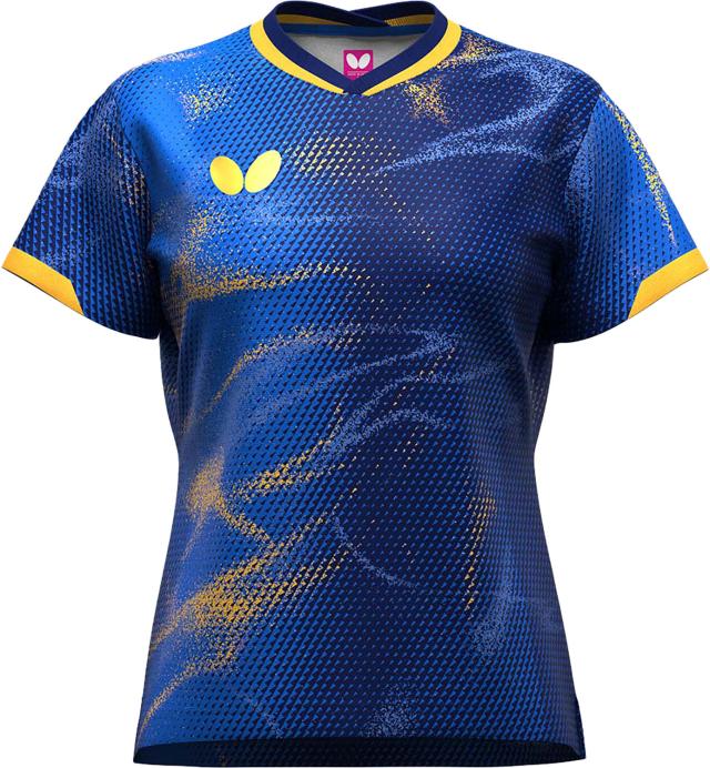 Butterfly （バタフライ） 卓球 ゲームシャツ・パンツ エリスター12・シャツ・レディース 【ダークブルー】 47149 193 ゲームシャツ ゲームウェア トップス レディース 女性用 ウィメンズ 青 2025 {NP}