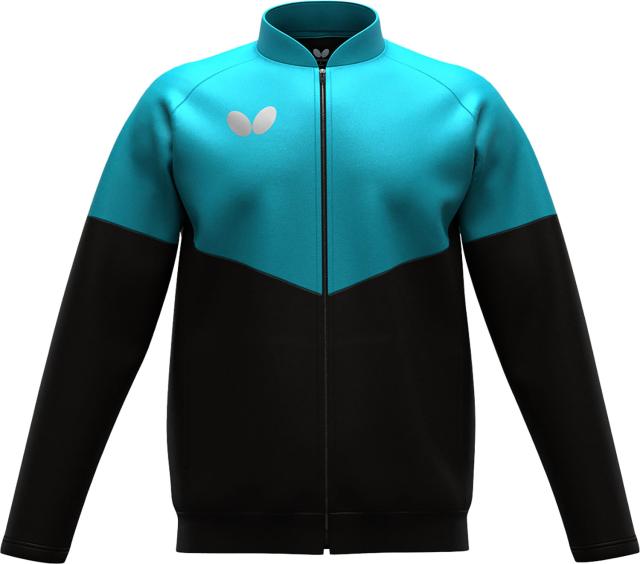 Butterfly （バタフライ） 卓球 トレーニングウェア ウィルバー・TRジャケット 【ターコイズブルー】 47250 123 ＷＵＰフハクジャケット トレーニングジャケット メンズ・レディース 男性用・女性用 青 2025 {NP}