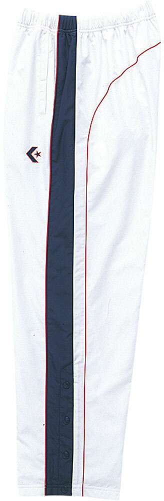 CONVERSE（コンバース） バスケットボール トレーニングウェア ジャージ ウォームアップパンツ 裾ボタン ジュニア・キッズ 【ホワイト／ネイビー】 CB482502P 1129 スポーツウェア ズボン 子供用 {SK}