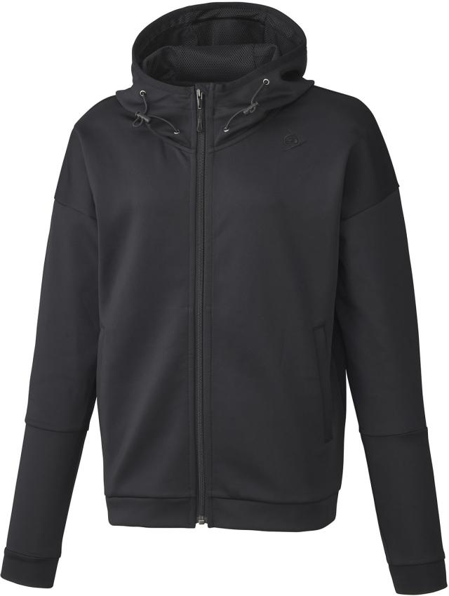 DUNLOP （ダンロップ） テニス スウェット・トレーナ HOODED SWEAT SHIRT 【ブラック】 DAN-3420W 900 スウエットパーカー スウェットシャツ レディース 女性用 ブラック 黒 24SS {SK}