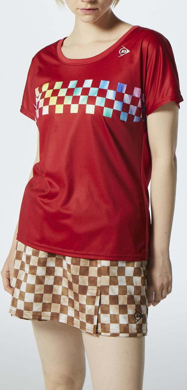DUNLOP （ダンロップ） テニス ゲームシャツ・パンツ GAME SHIRT 【レッド】 DAP-1421W 160 ゲームシャツ ウィメンズ ゲームシャツ レディース 女性用 レッド 赤 24SS {SK}_4