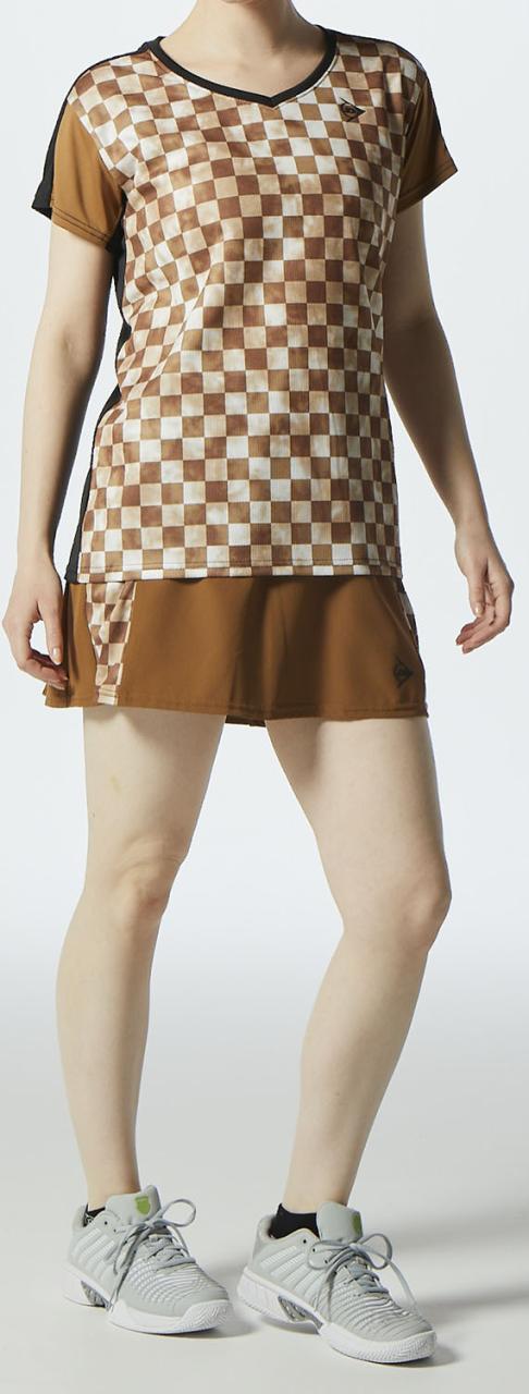DUNLOP （ダンロップ） テニス ゲームシャツ・パンツ GAME SHIRT 【ブラウン】 DAP-1422W 659 ゲームシャツ ウィメンズ ゲームシャツ レディース 女性用 ブラウン 茶 24SS {SK}_1