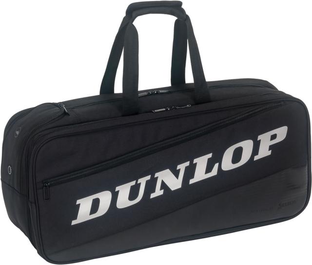 DUNLOP （ダンロップ） テニス バッグ ラケットバッグ(テニスラケット2本収納可) DTC-2185 【ブラック×シルバー】 DTC2185 448 ラケットバッグ メンズ・レディース 男性用・女性用 黒 銀 21SS {SK}