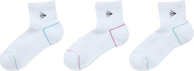 【お得なセット販売あり】 DUNLOP （ダンロップ） テニス ソックス ソックス3Pセットハーフ TPO-6444W 【ホワイト】 TPO6444W 003 ソックス ソックス レディース 女性用 ホワイト 白 24SS {NP}S