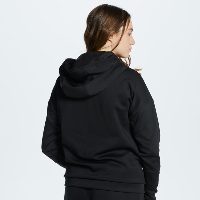DUNLOP （ダンロップ） テニス スウェット・パーカー WOMEN’S 23秋冬* HOODED SWEAT SHIRT DAN-3360W 【ブラック】 DAN-3360W 900 フルジップパーカー フーディ レディース 女性用 ダンロップスポーツマーケティング ブラック 黒 26SS {SK}_1