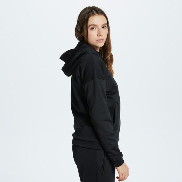 DUNLOP （ダンロップ） テニス スウェット・パーカー WOMEN’S 23秋冬* HOODED SWEAT SHIRT DAN-3360W 【ブラック】 DAN-3360W 900 フルジップパーカー フーディ レディース 女性用 ダンロップスポーツマーケティング ブラック 黒 26SS {SK}_3