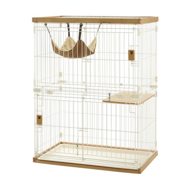 （株）リッチェル 木製お掃除簡単キャットサークル S ライトブラウン 猫 用品 ケージ サークル 4945680566322 {SK}