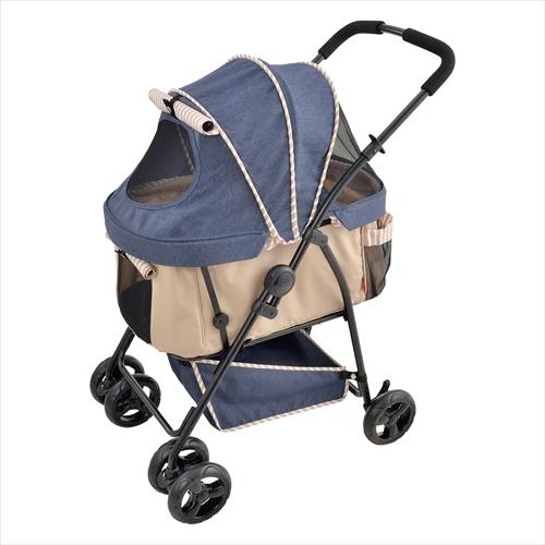 ジェックス（株）ＣＡ事業部 わんわんカート 多頭用ＤＸｐｌｕｓーＮ デニム柄×ベージュ  犬 用品 バスケット（キャリー等） 4972547926951 {SK}