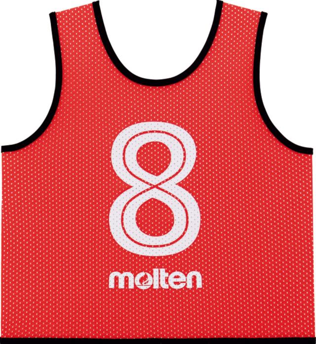 molten（モルテン） マルチスポーツ・レジャー ゲームウェア ゲームベスト ビブス GVジュニア10枚セット 2〜11番 【レッド】 ジュニア・キッズ 子供用 GS0112R 赤 {SK}