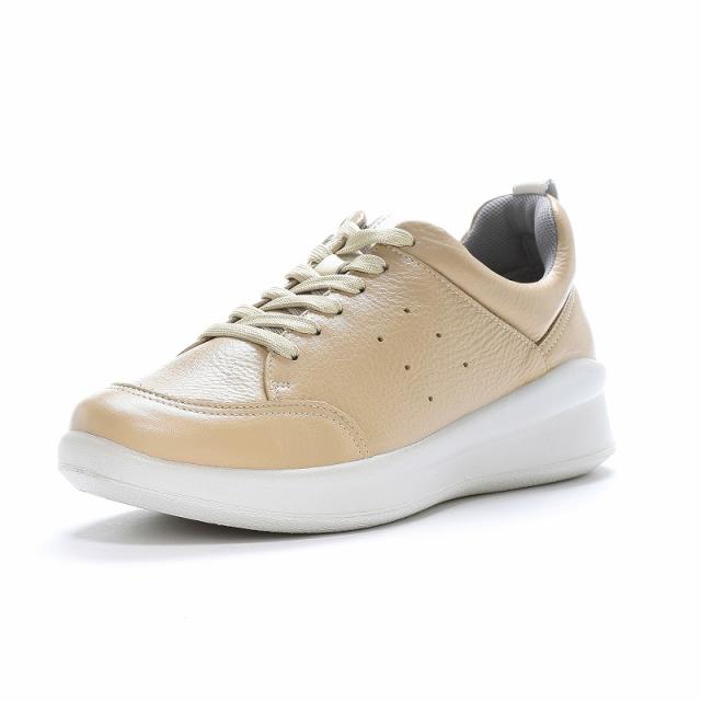 Moonstar（ムーンスター） スニーカー SPORTH （スポルス） SP2001 【ベージュ】 42300958 国産 コンフォートシューズ ヒール高5cm 内側ファスナー 高反発弾性 幅広 撥水加工 洗えるインソール 衝撃吸収性 レディース 女性用 肌 25 {SK}