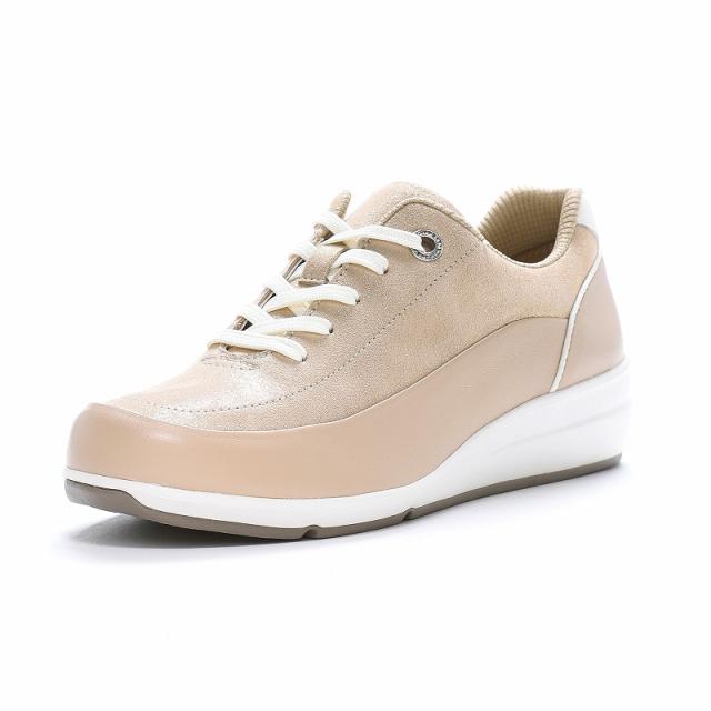 Moonstar（ムーンスター） スニーカー SPORTH （スポルス） SP0215 【ピンクベージュ】 42300988 コンフォートシューズ 外反母趾 ヒール高4cm 内側ファスナー 軽量 撥水加工 レディース 女性用 肌 25 {SK}