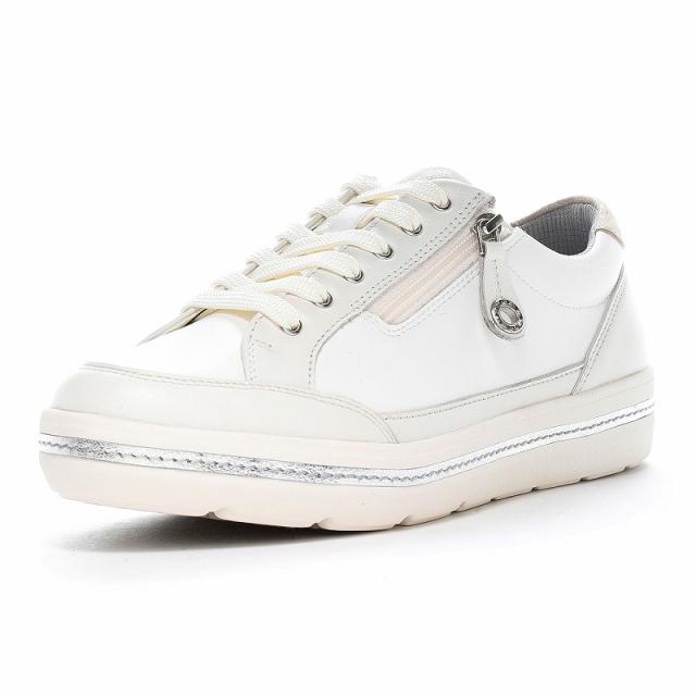 Moonstar（ムーンスター） スニーカー SPORTH （スポルス） SP0711 【ホワイト】 42307111 コンフォートシューズ ヒール高3.5cm スタイリッシュ 衝撃吸収 撥水加工 軽量 外反母趾 外側ファスナー レディース 女性用 白 25 {SK}