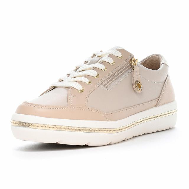 Moonstar（ムーンスター） スニーカー SPORTH （スポルス） SP0711 【グレージュ】 42307117 コンフォートシューズ ヒール高3.5cm スタイリッシュ 衝撃吸収 撥水加工 軽量 外反母趾 外側ファスナー レディース 女性用 灰 25 {SK}