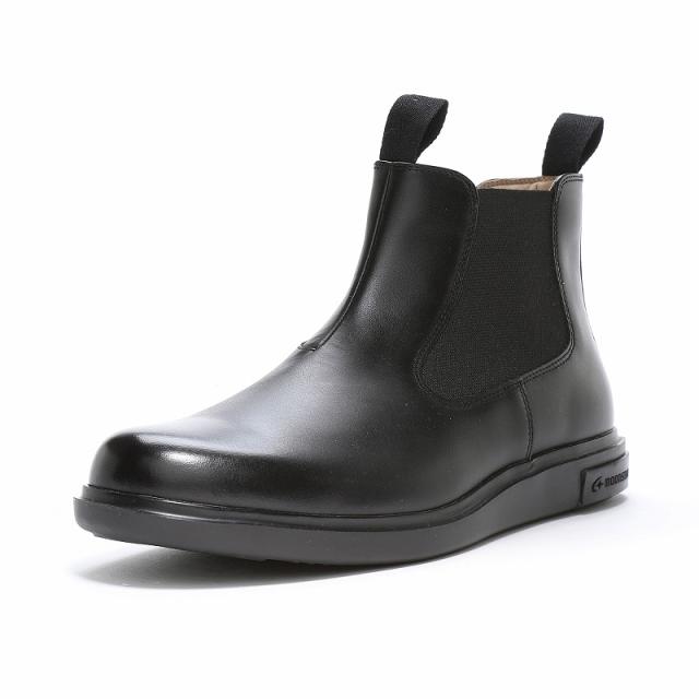 Moonstar（ムーンスター） ブーツ WORLD MARCH （ワールドマーチ） GE208 【ブラック】 48500516 本革 カジュアル サイドゴア 透湿防水 耐摩耗ラバー 撥水レザー 幅広 抗菌防臭 おしゃれ メンズ 男性用 黒 25 {SK}