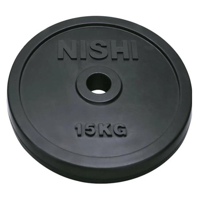 NISHI（ニシ） エクササイズ トレーニング 筋トレ SDラバープレート28 15.0kg 【ブラック】 T2826 960 メンズ・レディース ・キッズ　男性用・女性用 黒 {SK}