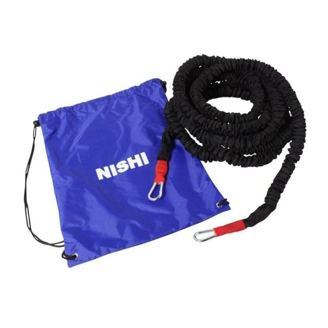 NISHI（ニシ） エクササイズ トレーニング　陸上 スペアゴムチューブ（カバー付きチューブ） 6m ミディアム 【ブラック】 T7421E 960 メンズ・レディース 男性用・女性用 黒 {SK}