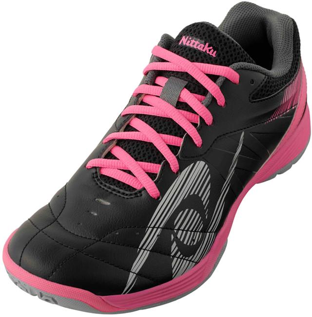 Nittaku （ニッタク） 卓球 シューズ ムービングエース 【ブラック×ピンク】 NS-4438 71 シューズ シューズ メンズ・レディース 男性用・女性用 ブラック 黒 桃 2025 {SK}