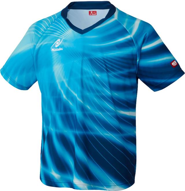 Nittaku （ニッタク） 卓球 ゲームシャツ・パンツ エディ—シャツ 【ブルー】 NW-2215 09 ゲームシャツ ウェア Tシャツ トップス メンズ・レディース 男性用・女性用 青 24SS {NP}