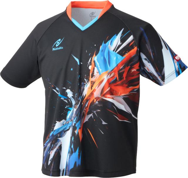 Nittaku （ニッタク） 卓球 ゲームシャツ・パンツ ブライトバーストシャツ 【ブラック】 NW-2218 71 ゲームシャツ ウェア Tシャツ トップス メンズ・レディース 男性用・女性用 黒 2025 {NP}