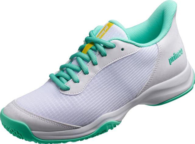 prince (プリンス) テニス・バドミントン 靴・シューズ クレー＆グラスサンド用シューズ 部活 トレーニング 練習 日本ソフトテニス連盟公認商品  メンズ・レディース 男性用・女性用 【ホワイト/エメラルドグリーン】 白 緑 DPS403 {SK}