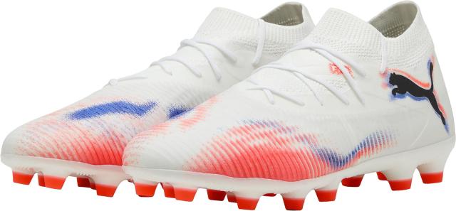 PUMA （プーマ） サッカー スパイク フューチャー 8 マッチ HG/AG 【プーマホワイト/プーマブラック/ラビッシュ】 108596 01 スパイク固定 シューズ メンズ・レディース 男性用・女性用 ホワイト 白 赤 黒 25Q3 {SK}