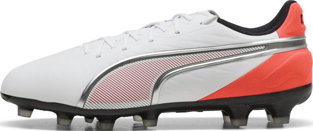 PUMA （プーマ） サッカー スパイク キング マッチ ワイド HG/AG 【プーマホワイト/プーマシルバー/グローイングレッド/プーマブラック】 108833 01 スパイク固定 シューズ メンズ・レディース 男性用・女性用 ホワイト 白 銀 赤 黒 20Q1 {SK}_2