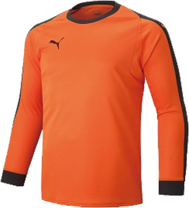 PUMA（プーマ） サッカー・フットサル ゲームシャツ・パンツ LIGA ジュニア GKシャツ パッド付き ユニホーム ゴールキーパーウェア Ｔシャツ 長袖〈ロングスリーブ〉 【ゴールデンポピー】 ジュニア・キッズ 子供用 729966 04 {NP}