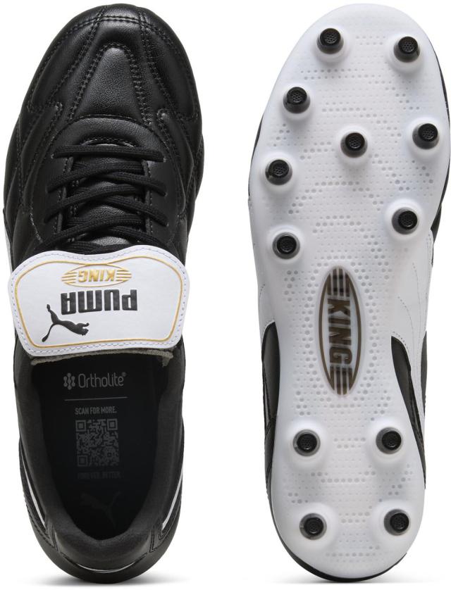 PUMA （プーマ） サッカー スニーカー キング TOP FG/AG(LONG PILE) 【ブラック/ホワイト】 108472 01 スパイク シューズ ユニセックス 男女兼用 ブラック 黒 白 25Q3 {SK}_3