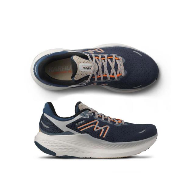 Seed（シード） KARHU （カルフ） 靴・シューズ スニーカー MEN’S MESTARI RUN （メスタリラン） 1.5 【TITAN / SHOCKING ORANGE? （タイタン/ショッキングオレンジ）】 KH105011 ランニング 通勤 通学 滑りにくい メンズ 男性用 紺 橙 25 {SK}