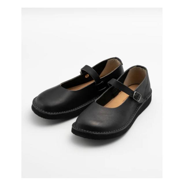 Seed（シード） organic handloom （オーガニックハンドルーム） 靴・シューズ パンプス SHELLY （シェリー） 【ブラック】 OH019009 レザー 本革 ストラップ フラットシューズ レディース 女性用 黒 25 {SK}