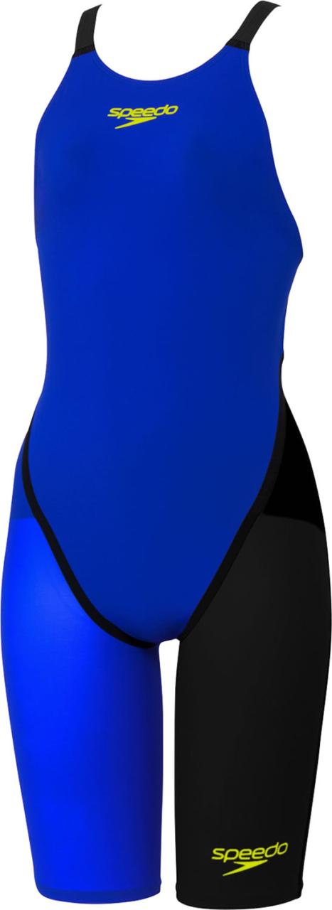Speedo （スピード） 水泳 水着 ファストスキンプロ３オープンバックニースキン 【ブラック/ブルー】 SCW12101F BK 水着レディース競泳用（公認） 競泳水着 レディース 女性用 ゴールドウイン ブルー 黒 青 26S1 {SK}
