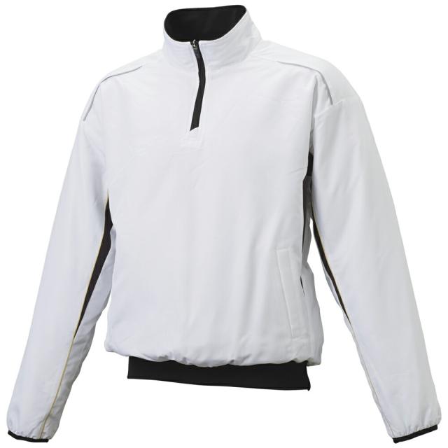 SSK （エスエスケイ） 野球 ウェア 蓄熱ハーフZIP長袖中綿プレジャン 【ホワイト×ブラック】 BWP2400 1090 グランドコート ベースボール ユニセックス 男性用・女性用 白 2025AW {SK}